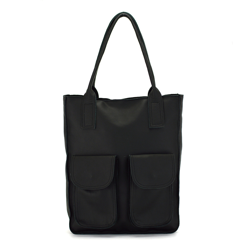 Angelo Torebka na ramię Duża damska shopperbag z kieszeniami skórzana