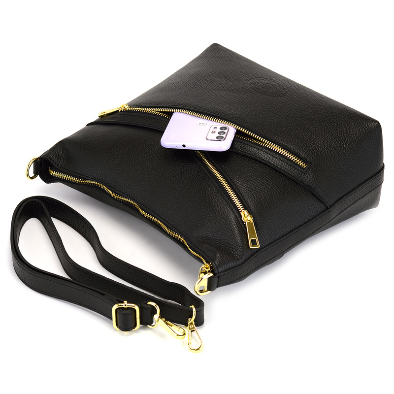 MiaMore damska listonoszka skóra naturalna torba na ramię z kieszeniami