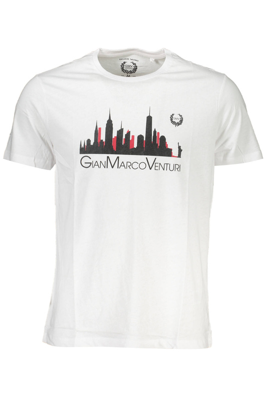 GIAN MARCO VENTURI MĘSKI T-SHIRT Z KRÓTKIM RĘKAWEM, BIAŁY