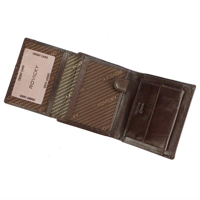 Skórzany męski portfel Rovicky PC-102-BAR RFID