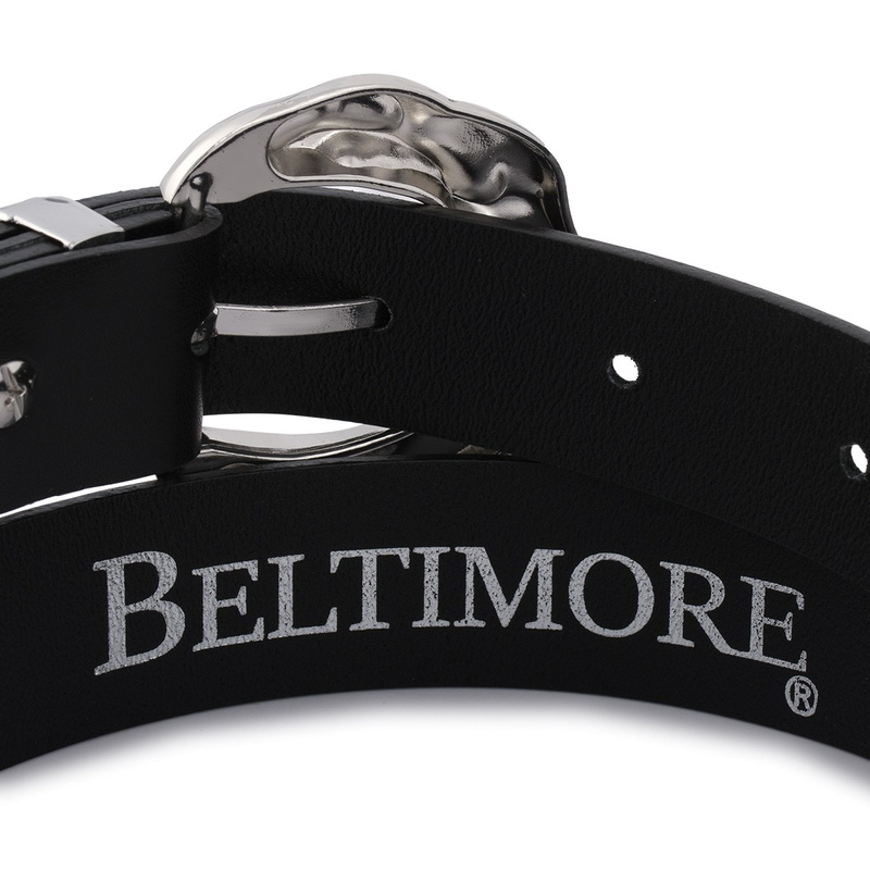 Skórzany pasek damski do spodni sukienki czarna skóra nat 3 cm Beltimore D95 : Kolory - czarny