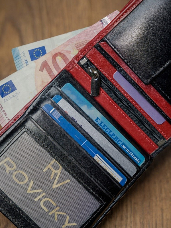 Męski Kompaktowy skórzany portfel Rovicky z RFID