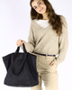 Torba damska pleciona shopper & shoulder leather bag - MARCO MAZZINI czarna