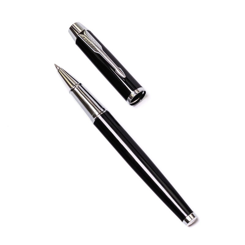 Czarny długopis metalowy z czarnym wkładem - Peterson