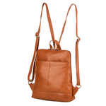 EL FORREST damski plecak skóra naturalna miejski z kieszeniami na suwak