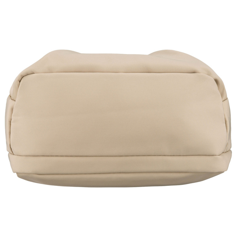 Listonoszka damska z poliestru w kolorze ecru, dwukomorowa z zewnętrzną kieszonką - Peterson