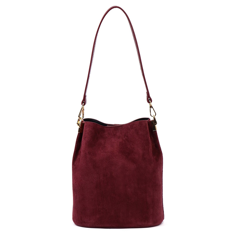 Luka Skórzana Zamszowa damska listonoszka z organizerem torebka przez ramię