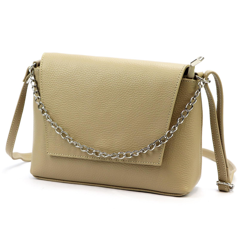 Luka Listonoszka damska skórzana torebka na ramię krótki łańcuszek klapa