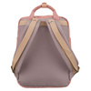 Różowo-szary plecak damski z poliestru i skóry ekologicznej, jednokomorowy - Peterson