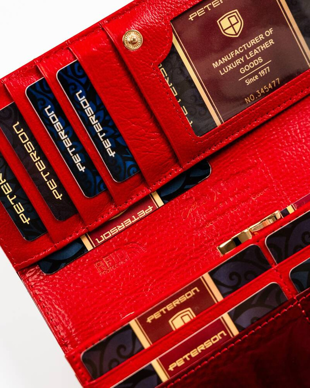 Skórzany damski portfel Peterson PTN 42122-SBR