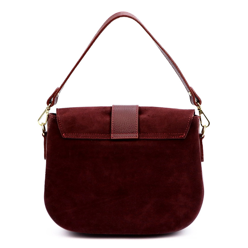 Vera Pelle Damska skórzana listonoszka torebka przez ramię z kieszenią