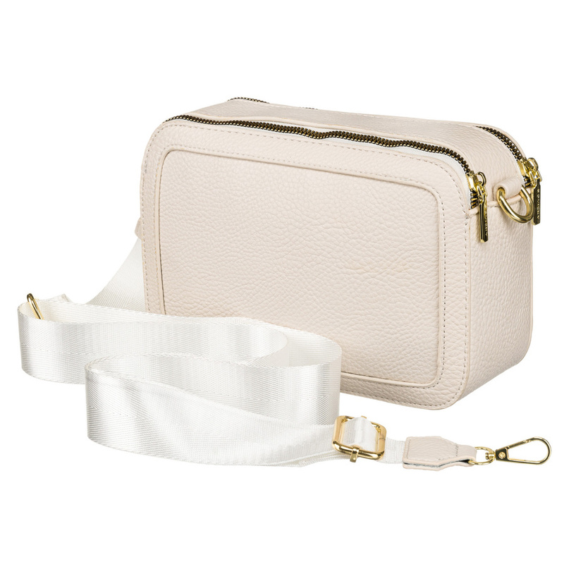 Miejska torebka damska na ramię w beżowym kolorze wykonana ze skóry ekologicznej - Rovicky