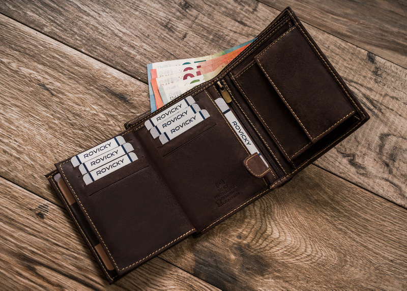 Skórzany męski portfel Wild ANIMALS N4-CHM HORSE