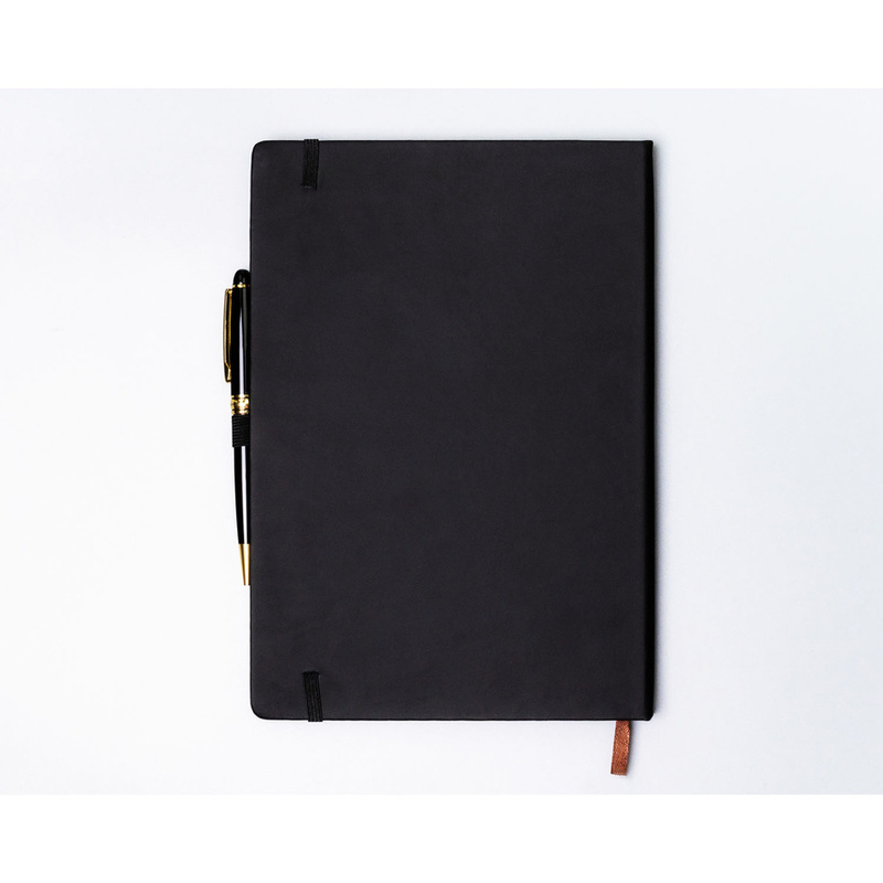 Czarny notes w twardej oprawie formacie B5 zadrukowany w kropki - Peterson