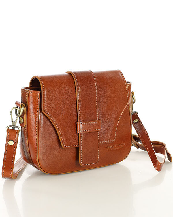 Torebka skórzana crossbody bag MAZZINI VERONA - camel