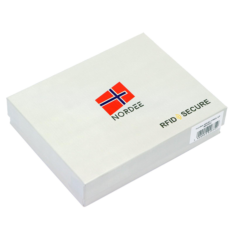 Rozbudowany pojemny pionowy składany skórzany męski portfel marki Nordee