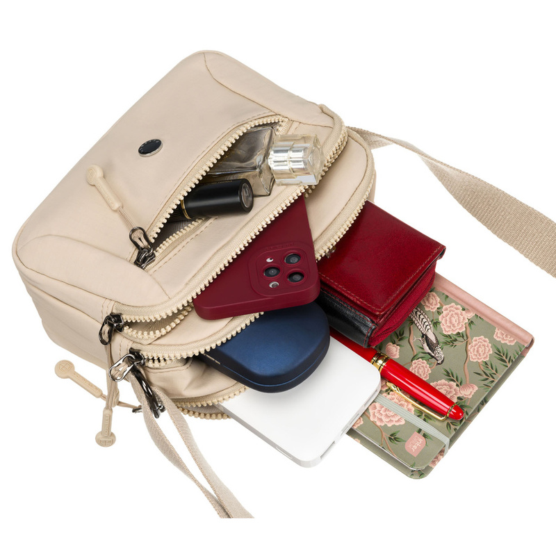 Listonoszka damska z poliestru w beżowym kolorze - Peterson