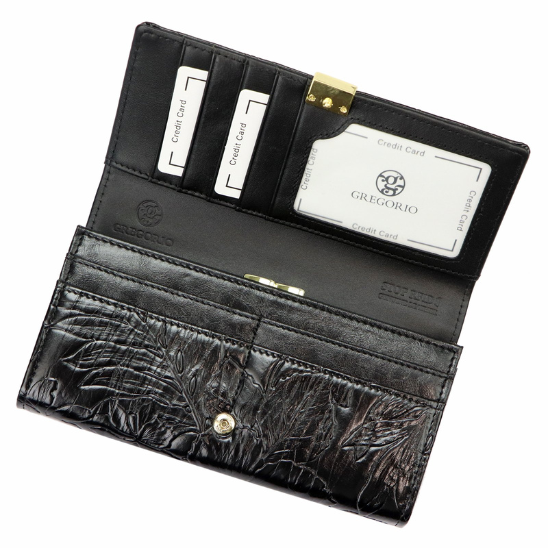 skóra naturalna + Damski portfel ze skóry ekologicznej Gregorio HL-100