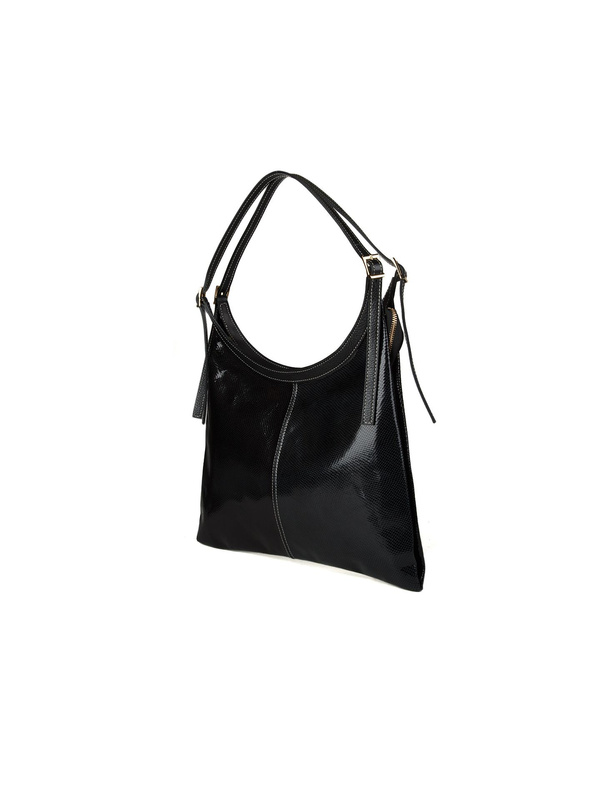 Czarna skórzana torebka shopper Giulia Monti GM1642