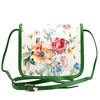 Skórzana damska listonoszka torebka przez ramię w kwiaty Gregorio