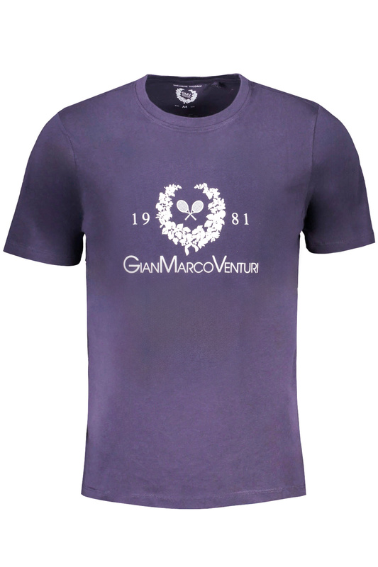 T-SHIRT MĘSKI Z KRÓTKIM RĘKAWEM GIAN MARCO VENTURI NIEBIESKI
