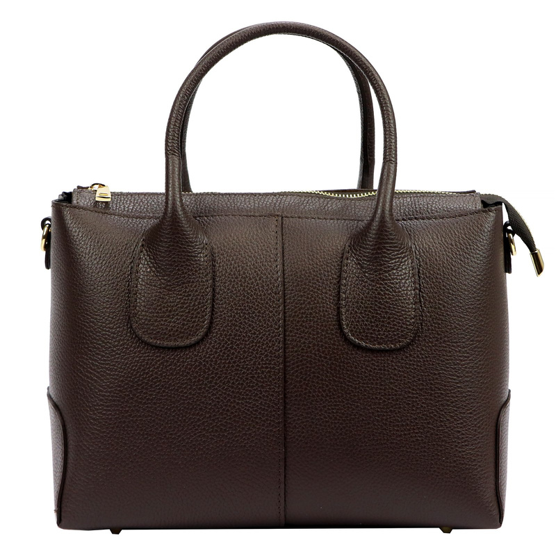 Luka Skórzany damski pojemny kuferek do ręki torebka na ramię z paskiem