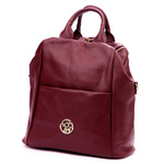 Torebko-plecak damski miejski ze skóry naturalnej z kieszeniami Gregorio