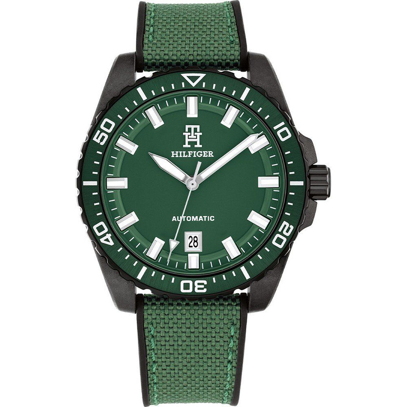 Zegarek TOMMY HILFIGER 1792161. Automatyczny, Kolor zielony. Mężczyzna.