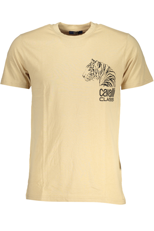 T-SHIRT MĘSKI Z KRÓTKIM RĘKAWEM KLASY CAVALLI BEŻOWY