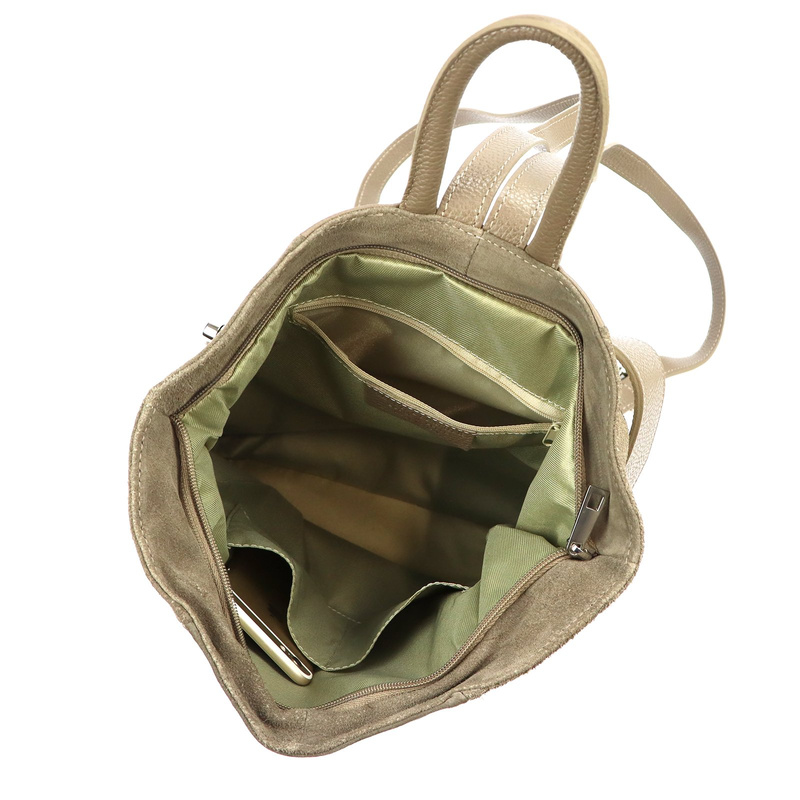 Vera Pelle damski plecak miejski ze skóry naturalnej z kieszeniami