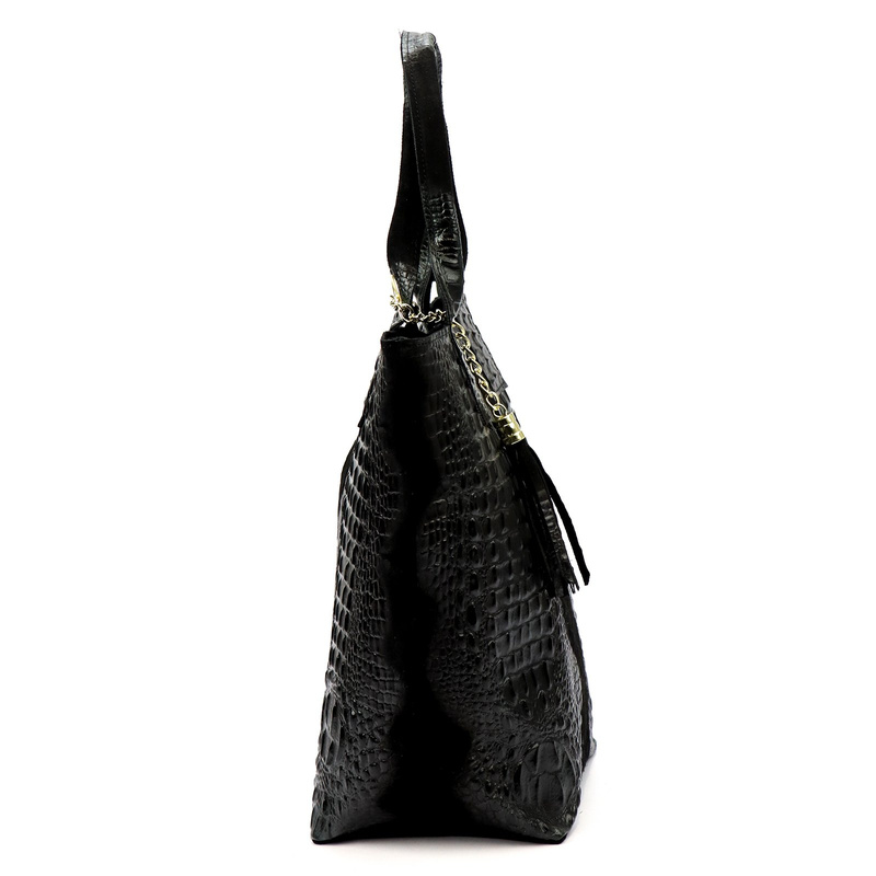 Vera Pelle shopperbag damska skóra naturalna wzór krokodyla duża torebka