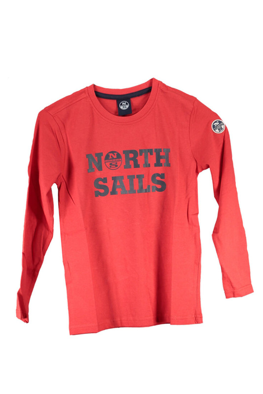 NORTH SAILS CZERWONY T-SHIRT DZIECIĘCY Z DŁUGIM RĘKAWEM