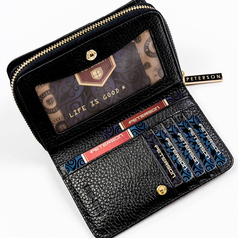 Skórzany damski portfel Peterson PTN ST-418 SNAKE