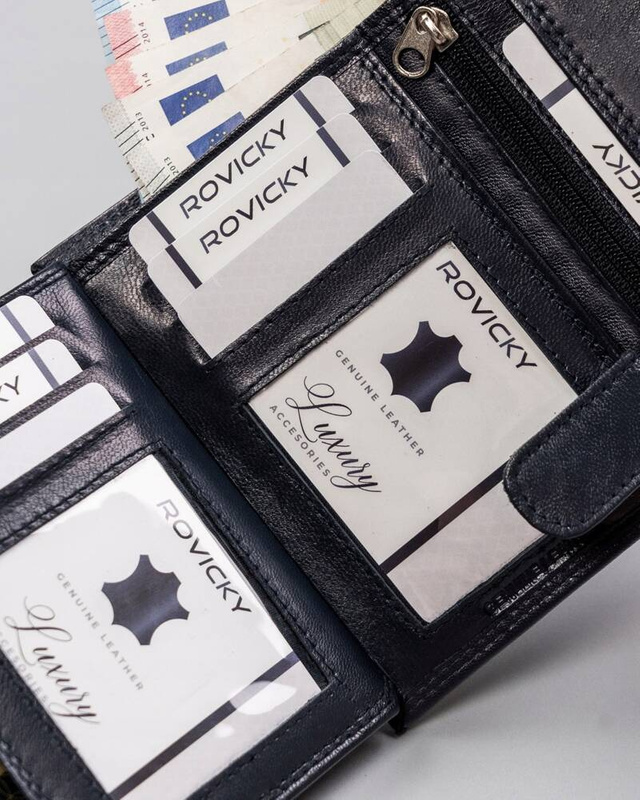 Zgrabna Skórzana damska portmonetka Rovicky RFID