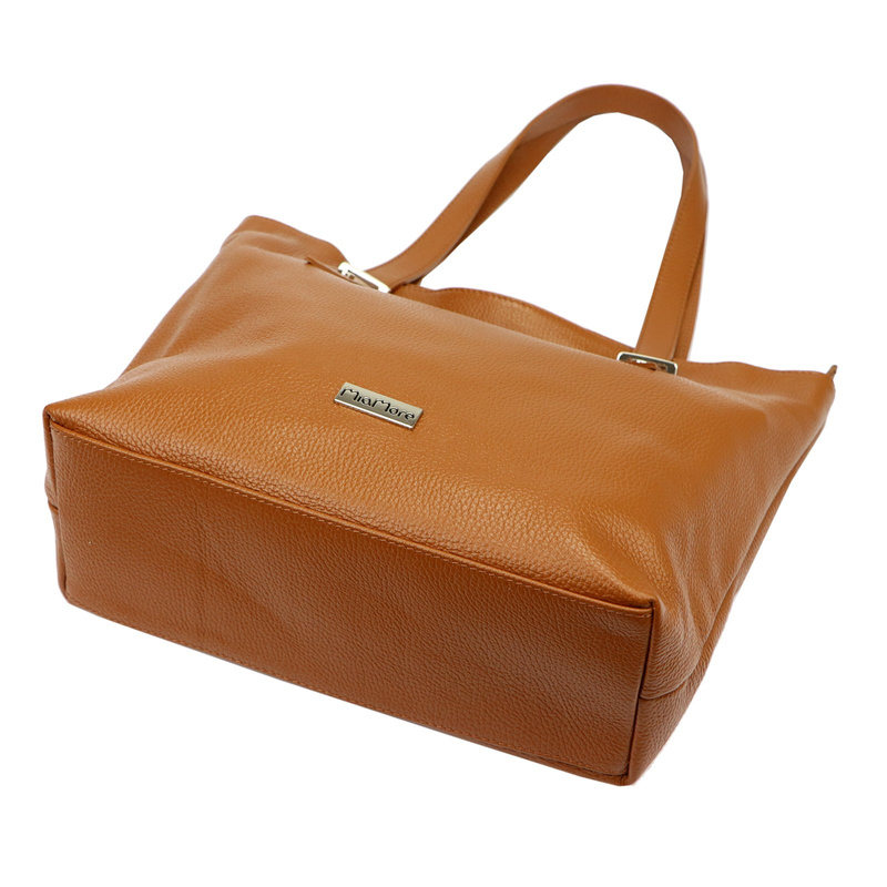 Duża damska shopperbag skórzana z kieszeniami torebka na ramię MiaMore