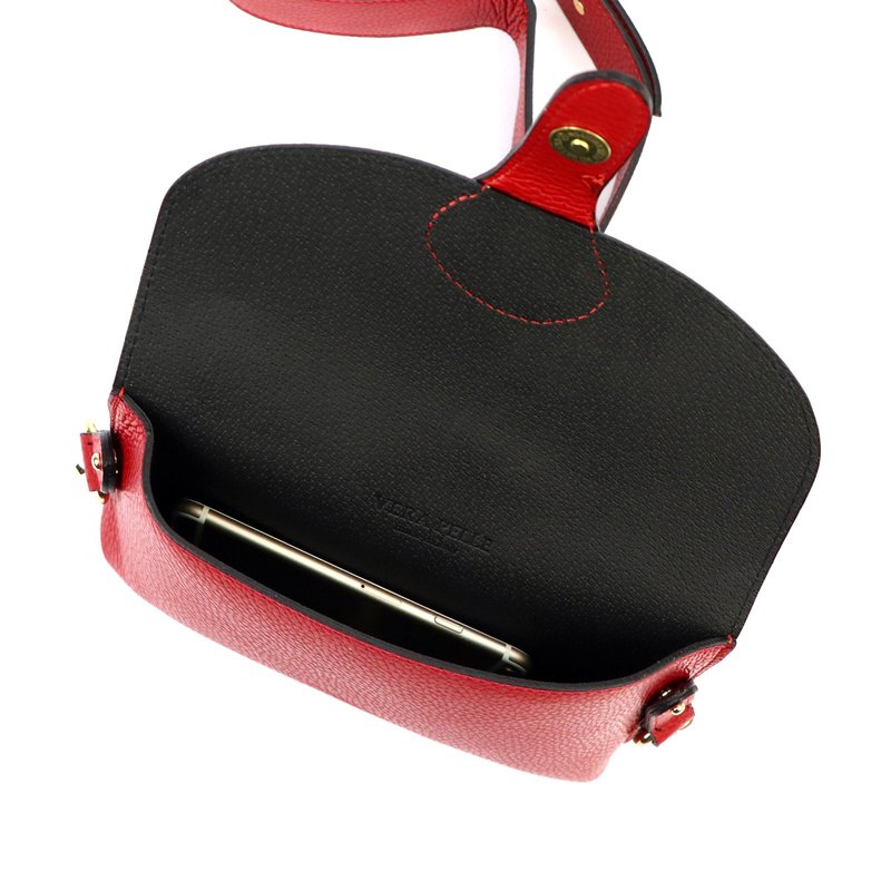 Damska torebka przez ramię listonoszka z klapą ze skóry naturalnej Luka