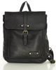 MARCO MAZZINI Miejski plecak skórzany w stylu old look handmade leather czarny