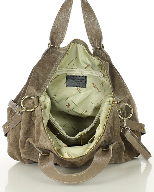 Torebka damska worek hobo bag skóra naturalna - MARCO MAZZINI czarna