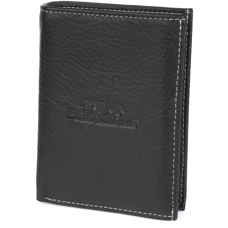 Portfel skórzany czarny vintage pionowy duży RFiD Beltimore  G76