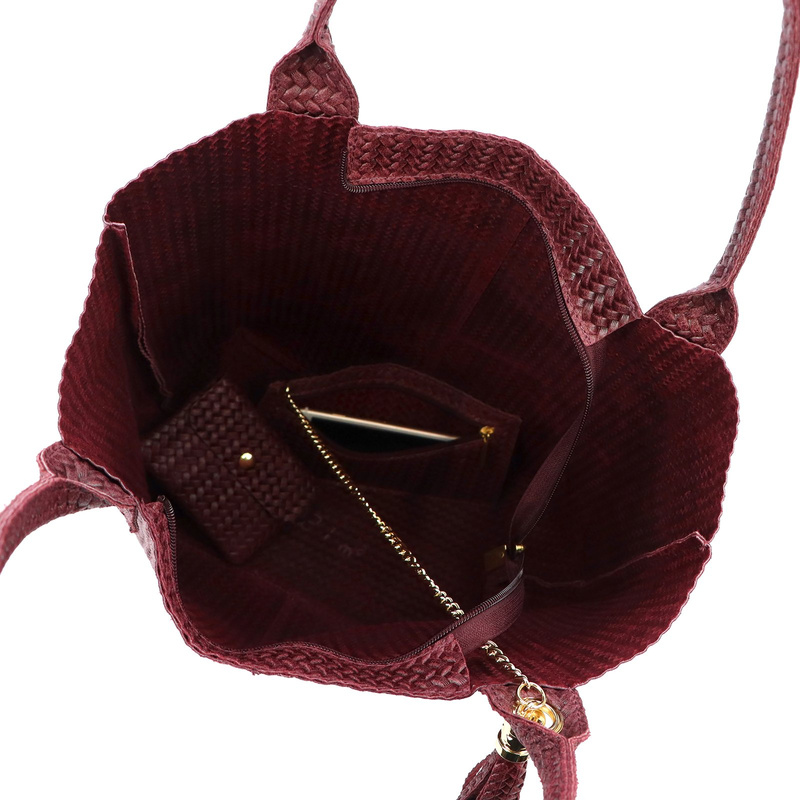 Vera Pelle damska shopperbag z dwoma etui torebka portfel skóra naturalna