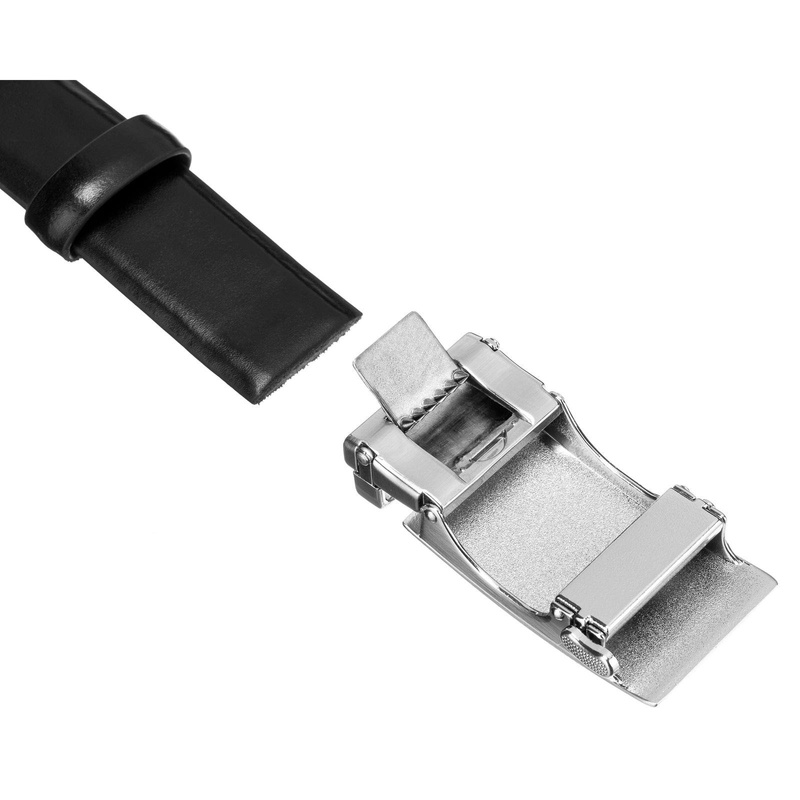 męski pasek z prawdziwej skóry Peterson PTN A007 BLACK