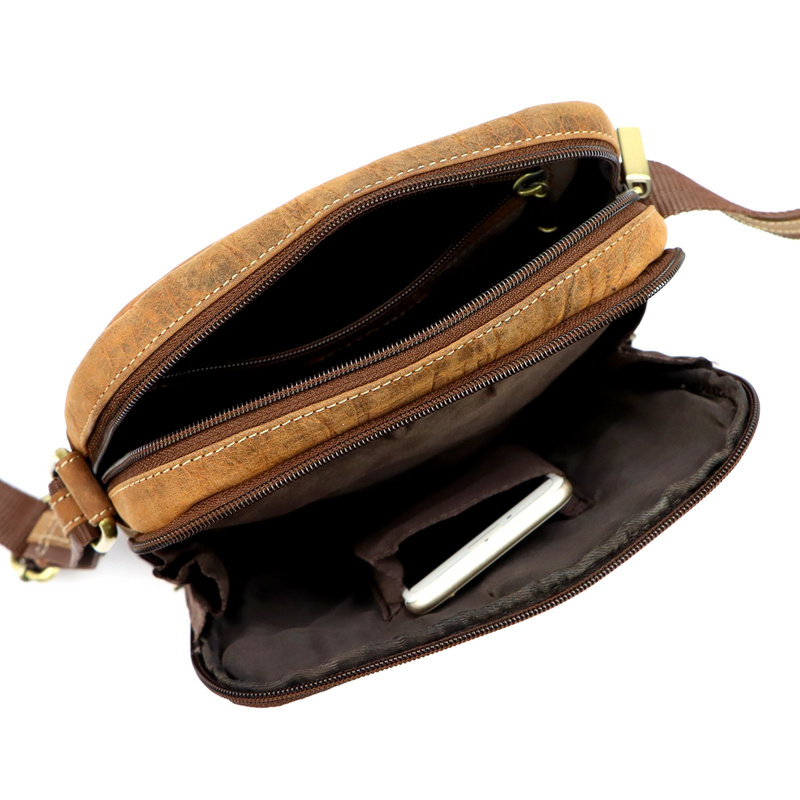 Nordee męska saszetka skóra naturalna torba miejska na ramię z kieszeniami