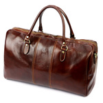 Gregorio Podróżna duża torba skórzana weekendowa dopinany pasek kieszenie