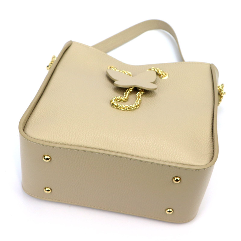 Luka damska listonoszka torebka na ramię skóra naturalna ozdobny motyl