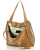 Modna torebka damska skórzany shopper bag - MARCO MAZZINI Portofino Max camel