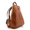 Florence Miejski Damski plecak skóra naturalna z kieszeniami na suwak