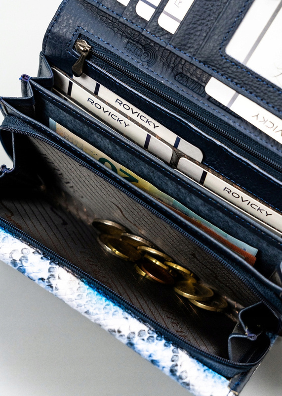 skóra naturalna + Damski portfel ze skóry ekologicznej Cavaldi PX28-DNH