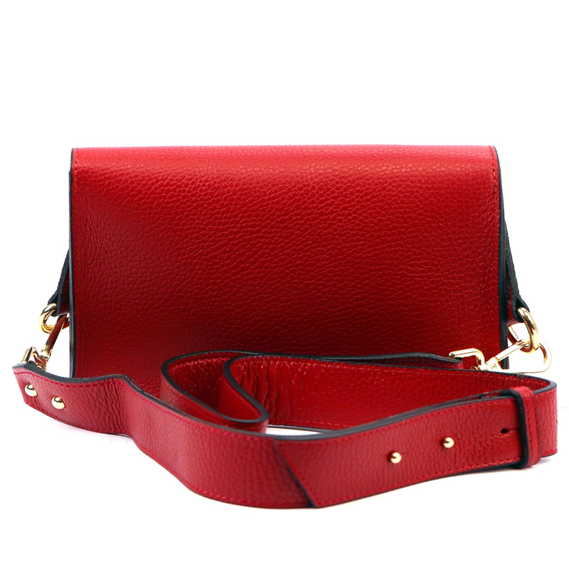 Damska torebka przez ramię listonoszka z klapą ze skóry naturalnej Luka