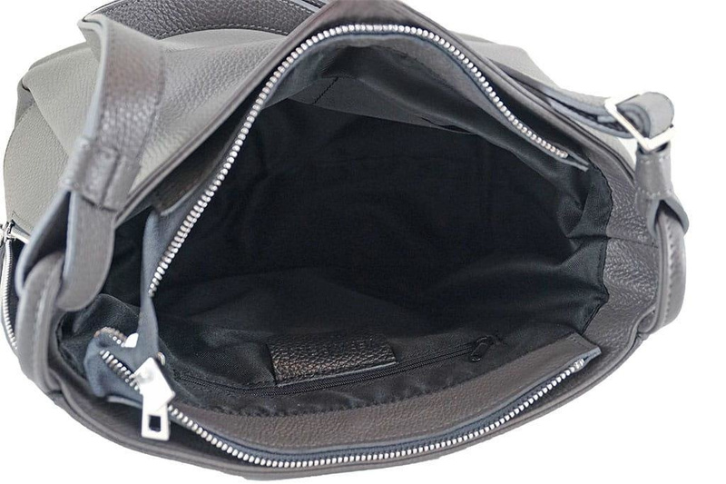 Torebka skórzana worek damska - Bordowa