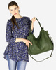 Torba skórzana wysokogatunkowa na ramię styl miejski shoulder leather bag - MARCO MAZZINI zielona